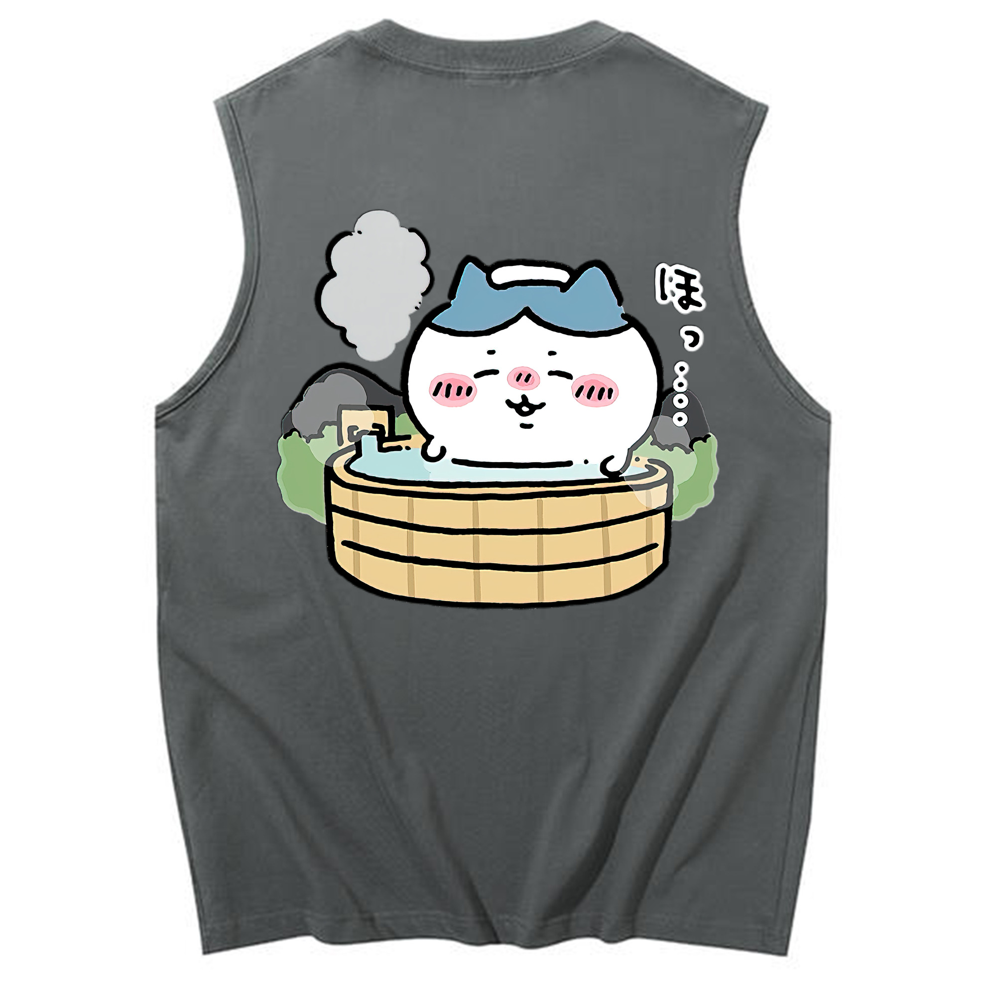 （画像用） ちいかわ ハチワレ Chii-kawa hachiware コットン100％タンクトップ（背面プリント）